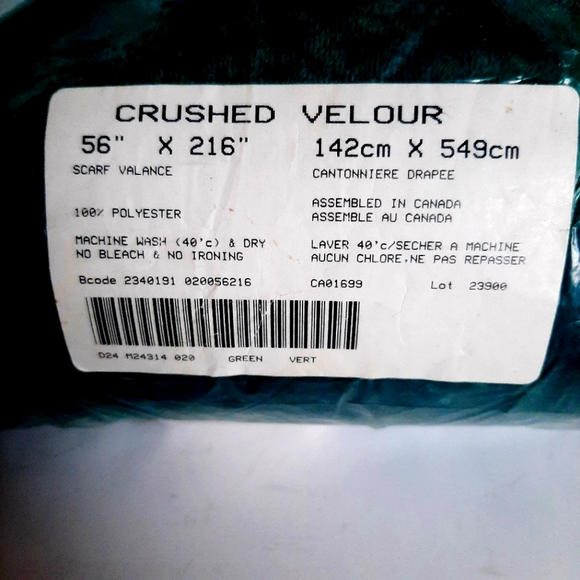 NEW Crushed Velour Valance - Picture 2 of 4